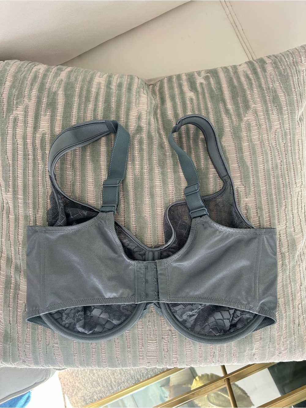 French Brand Empreinte. Melody Underwire Lace Bra - Steel Blue - Picture 3 of 5